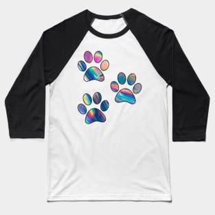 Holographic Paw Prints Baseball T-Shirt